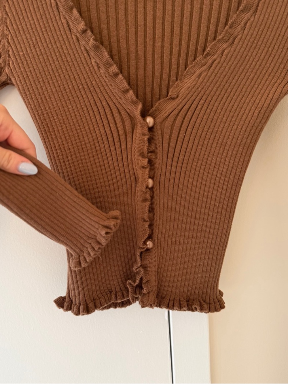 Princess Polly Ribbed Button Front Top - Picture 3 of 5